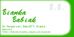 bianka babiak business card